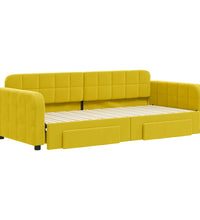 Tagesbett Ausziehbar mit Schubladen Gelb 90x200 cm Samt