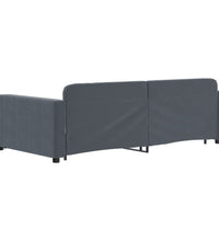 Tagesbett Ausziehbar mit Schubladen Dunkelgrau 100x200 cm Samt