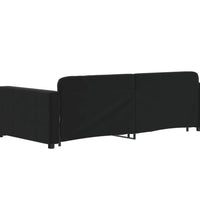 Tagesbett Ausziehbar mit Schubladen Schwarz 100x200 cm Samt