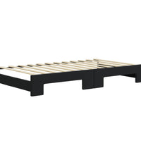 Tagesbett Ausziehbar mit Schubladen Schwarz 100x200 cm Samt