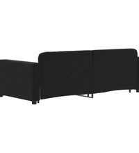 Tagesbett Ausziehbar mit Schubladen Schwarz 90x190 cm Samt