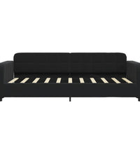 Tagesbett Ausziehbar mit Schubladen Schwarz 90x190 cm Samt