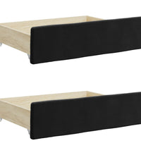 Tagesbett Ausziehbar mit Schubladen Schwarz 90x190 cm Samt