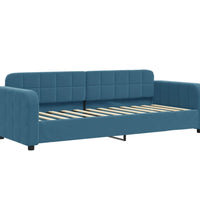 Tagesbett Ausziehbar mit Schubladen Blau 80x200 cm Samt