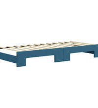 Tagesbett Ausziehbar mit Schubladen Blau 80x200 cm Samt