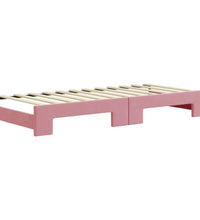 Tagesbett Ausziehbar mit Schubladen Rosa 80x200 cm Samt