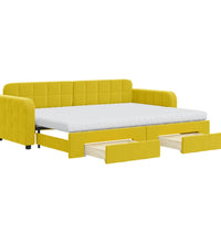 Tagesbett Ausziehbar mit Schubladen Gelb 80x200 cm Samt
