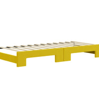 Tagesbett Ausziehbar mit Schubladen Gelb 80x200 cm Samt