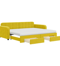 Tagesbett Ausziehbar mit Schubladen Gelb 90x200 cm Samt