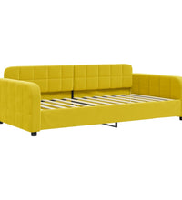 Tagesbett Ausziehbar mit Schubladen Gelb 90x200 cm Samt