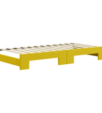 Tagesbett Ausziehbar mit Schubladen Gelb 90x200 cm Samt