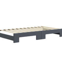 Tagesbett Ausziehbar mit Schubladen Dunkelgrau 100x200 cm Samt