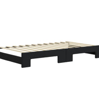 Tagesbett Ausziehbar mit Schubladen Schwarz 100x200 cm Samt