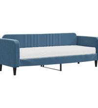 Tagesbett mit Matratze Blau 80x200 cm Samt