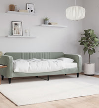 Tagesbett mit Matratze Hellgrau 80x200 cm Samt