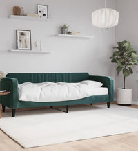 Tagesbett mit Matratze Dunkelgrün 80x200 cm Samt
