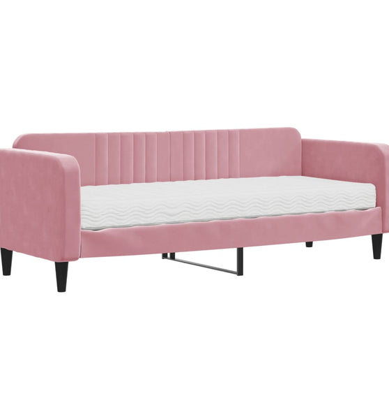 Tagesbett mit Matratze Rosa 80x200 cm Samt