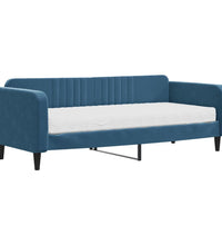 Tagesbett mit Matratze Blau 90x200 cm Samt
