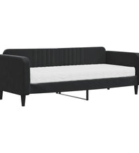 Tagesbett mit Matratze Schwarz 90x200 cm Samt