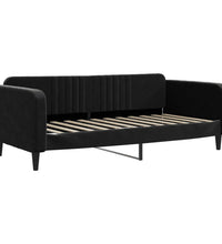 Tagesbett mit Matratze Schwarz 90x200 cm Samt
