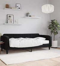 Tagesbett mit Matratze Schwarz 90x200 cm Samt