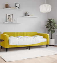 Tagesbett mit Matratze Gelb 90x200 cm Samt