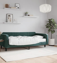 Tagesbett mit Matratze Dunkelgrün 100x200 cm Samt