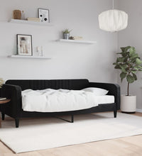 Tagesbett mit Matratze Schwarz 90x190 cm Samt