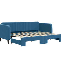 Tagesbett Ausziehbar Blau 80x200 cm Samt