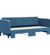 Tagesbett Ausziehbar Blau 80x200 cm Samt