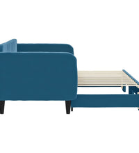 Tagesbett Ausziehbar Blau 80x200 cm Samt