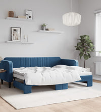 Tagesbett Ausziehbar Blau 80x200 cm Samt