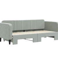 Tagesbett Ausziehbar Hellgrau 80x200 cm Samt