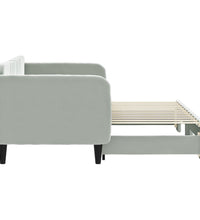 Tagesbett Ausziehbar Hellgrau 80x200 cm Samt