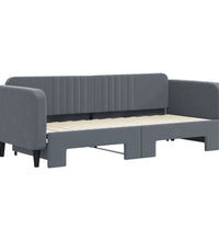 Tagesbett Ausziehbar Dunkelgrau 80x200 cm Samt