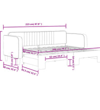 Tagesbett Ausziehbar Dunkelgrau 80x200 cm Samt
