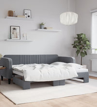 Tagesbett Ausziehbar Dunkelgrau 80x200 cm Samt