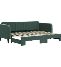 Tagesbett Ausziehbar Dunkelgrün 80x200 cm Samt