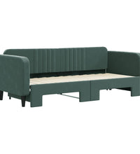 Tagesbett Ausziehbar Dunkelgrün 80x200 cm Samt