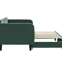 Tagesbett Ausziehbar Dunkelgrün 80x200 cm Samt