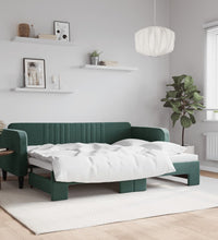 Tagesbett Ausziehbar Dunkelgrün 80x200 cm Samt