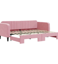 Tagesbett Ausziehbar Rosa 80x200 cm Samt