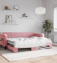 Tagesbett Ausziehbar Rosa 80x200 cm Samt