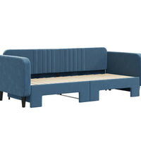 Tagesbett Ausziehbar Blau 90x200 cm Samt