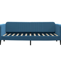 Tagesbett Ausziehbar Blau 90x200 cm Samt