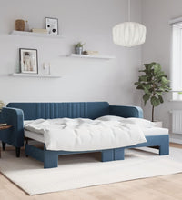 Tagesbett Ausziehbar Blau 90x200 cm Samt