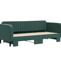 Tagesbett Ausziehbar Dunkelgrün 90x200 cm Samt