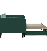 Tagesbett Ausziehbar Dunkelgrün 90x200 cm Samt
