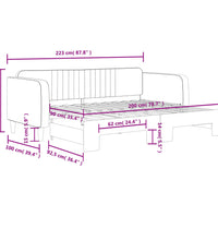 Tagesbett Ausziehbar Dunkelgrün 90x200 cm Samt
