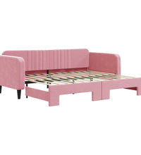 Tagesbett Ausziehbar Rosa 90x200 cm Samt
